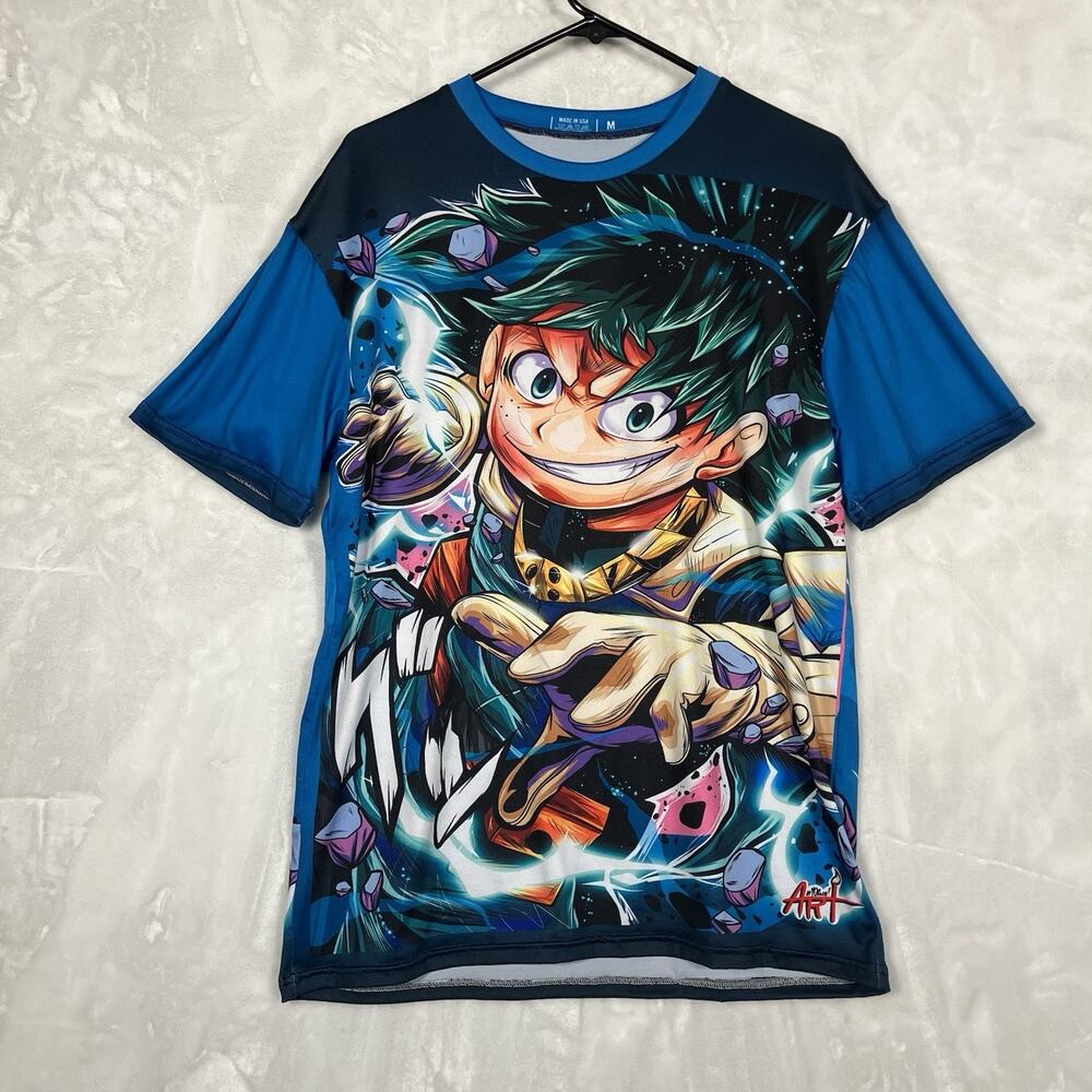 Med GREEN HERO SHIRT By In Yo Face Art Made In USA anime